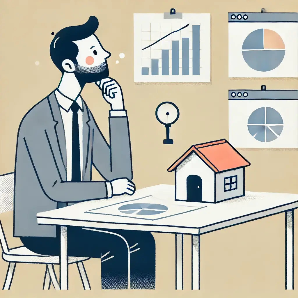 부동산 투자를 고민하는 남자의 모습
