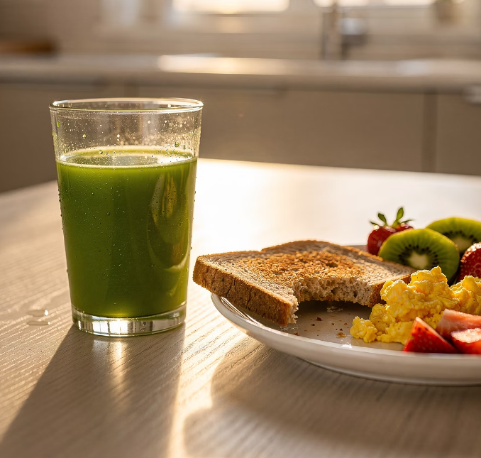 아침 식사 마주스와 브런치