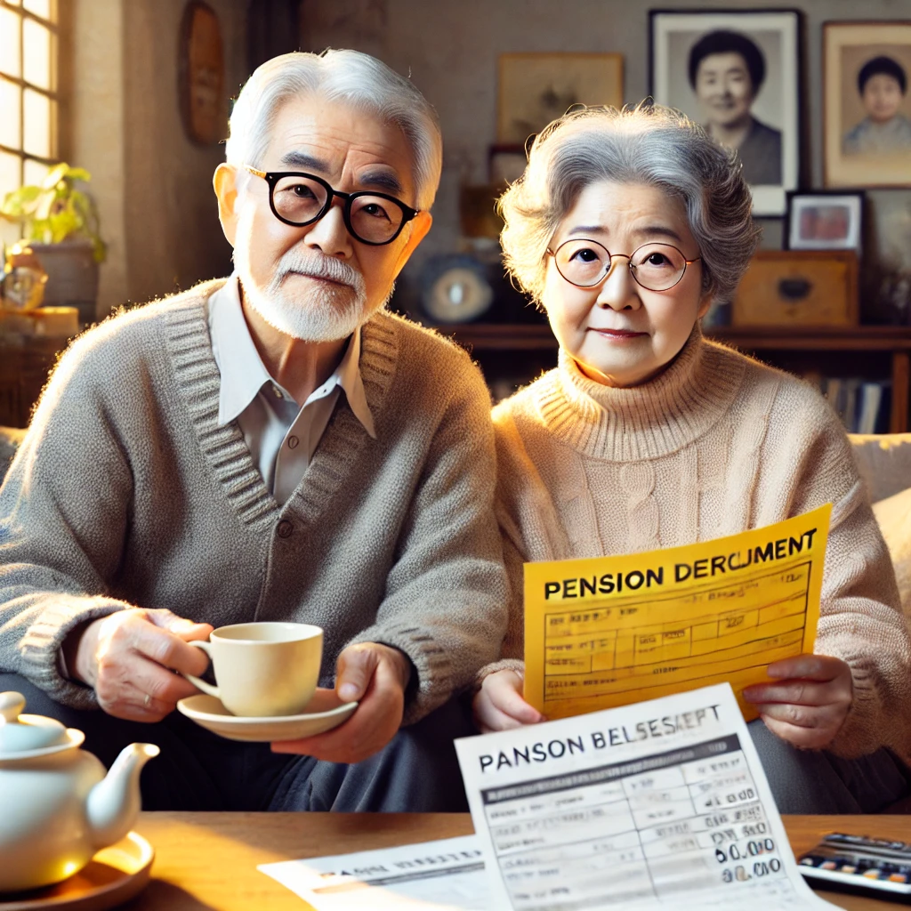 연금설계를받고있는노부부