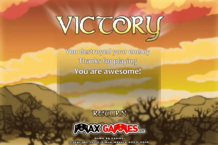 전쟁시대2-게임하기-종료-화면