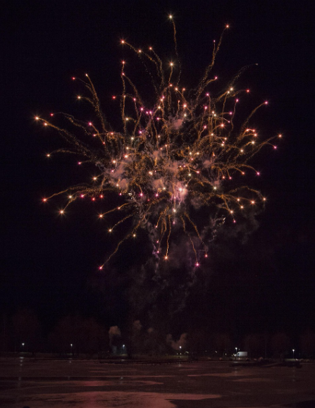 밤하늘에 불꽃 사진