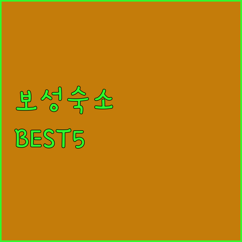 전남 보성 여행 숙소 베스트 5곳 특..