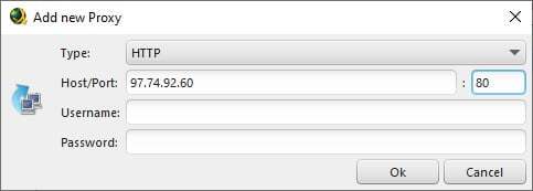 J다운로더의 프록시 입력