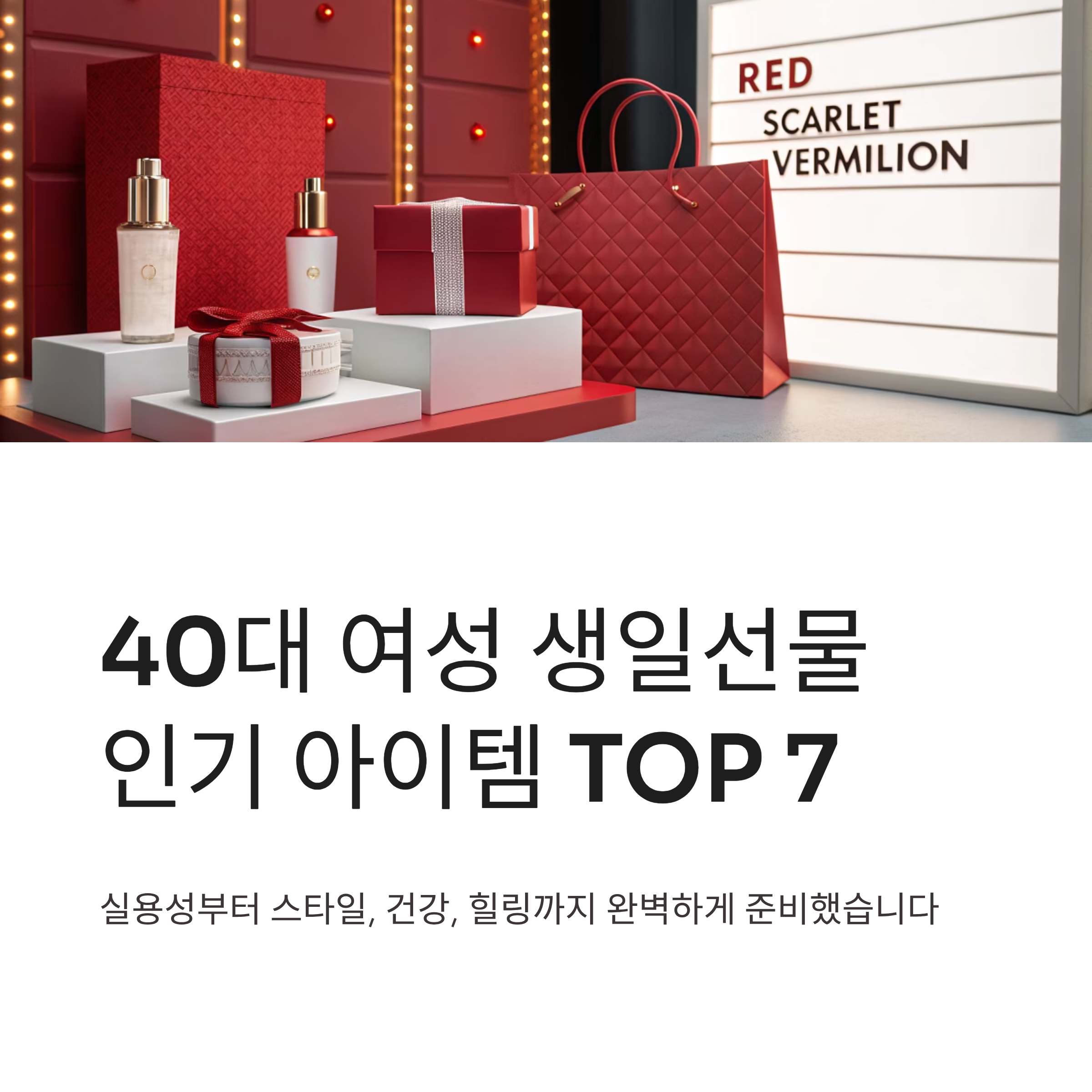 40대 여성 생일선물 추천: 실용성&middot;스타일&middot;감동을 모두 잡는 완벽 가이드