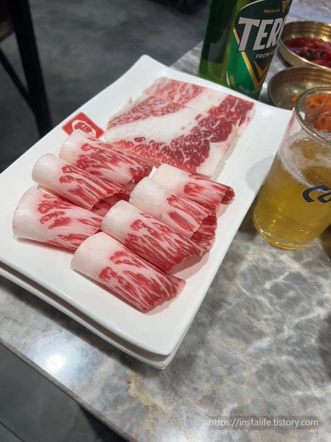 한우업진살+한우차돌박이 입니다.