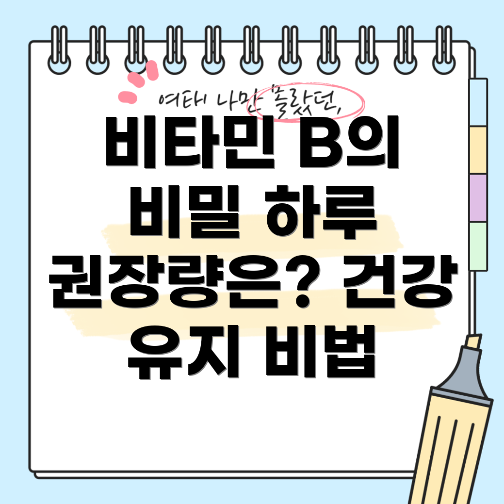 비타민 B 하루 권장량