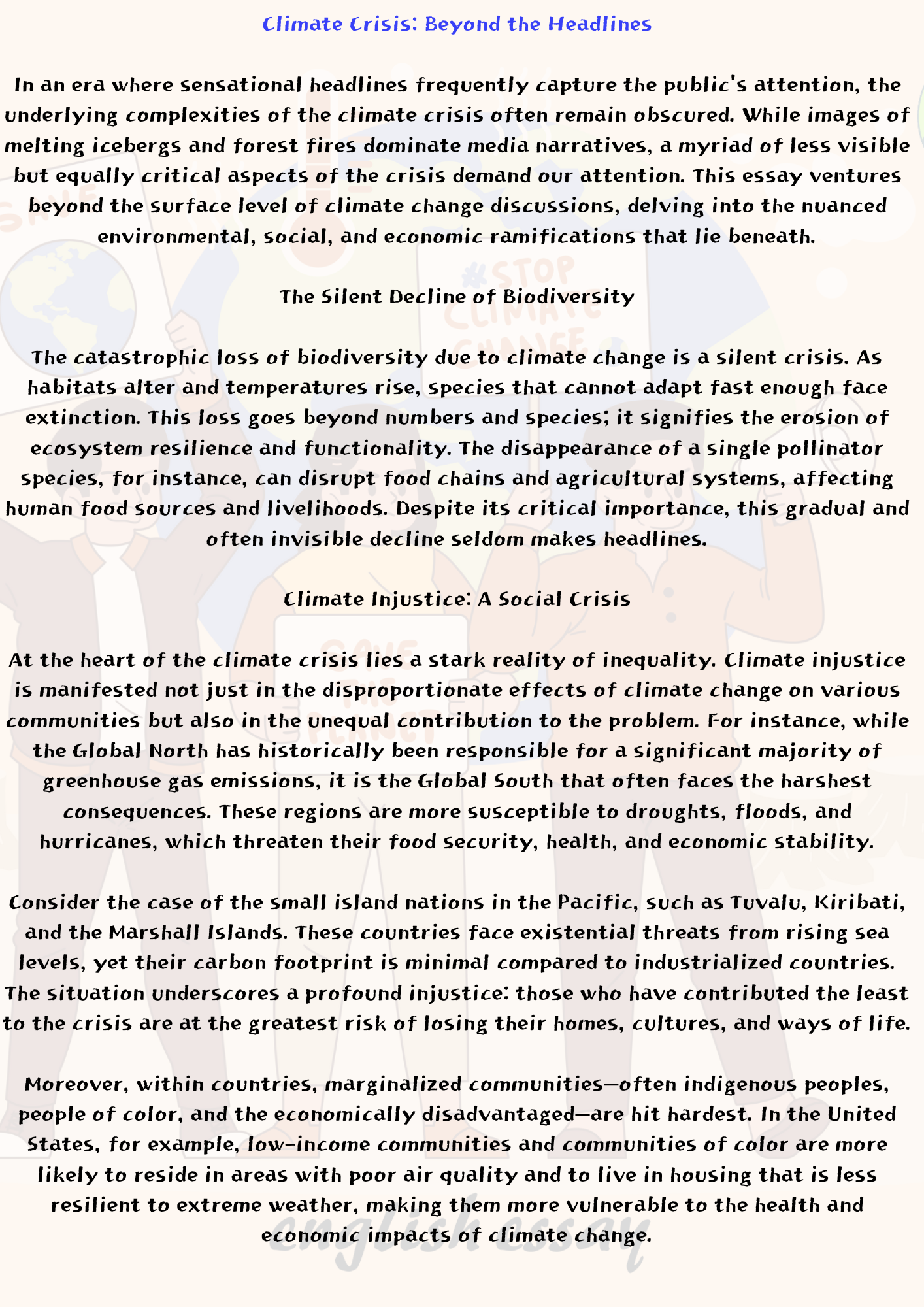 Climate Crisis: Beyond the Headlines (기후 위기: 헤드라인 너머)