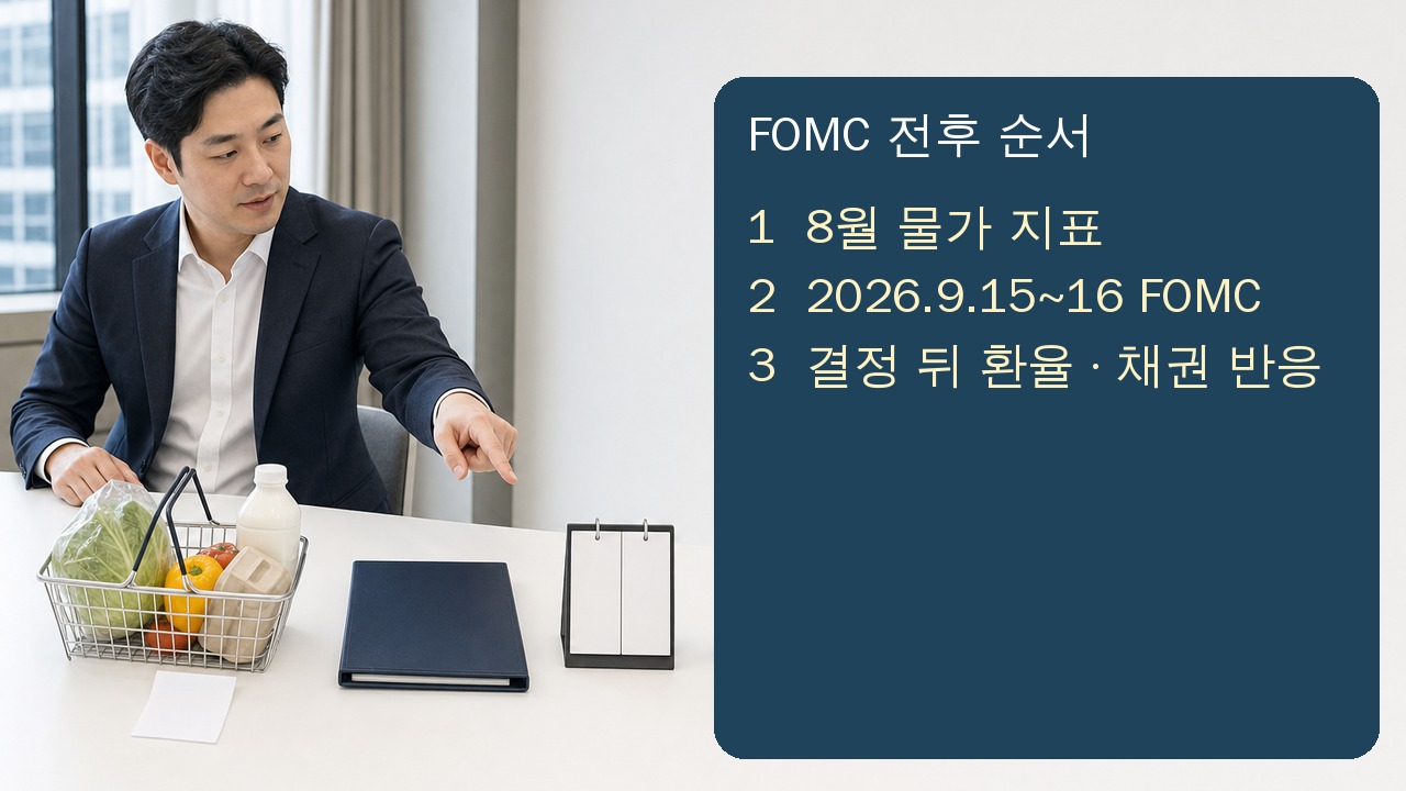 8월 물가 확인부터 9월 FOMC 결정, 환율과 채권시장 반응까지 순서대로 보는 장면
