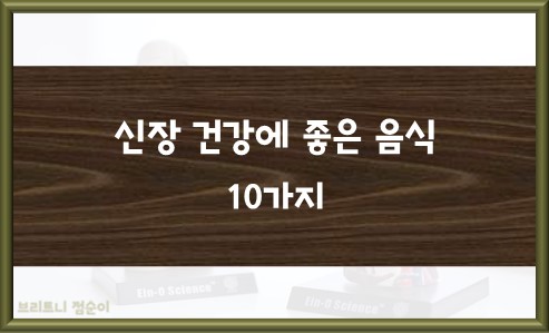 신장 건강에 좋은 음식 10가지
