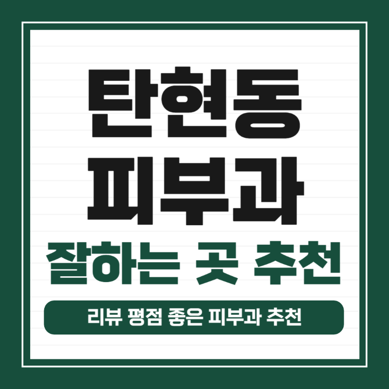 고양시 일산 탄현동 피부과 유명한 곳 모공 레이저 잘하는 곳 추천 TOP 5