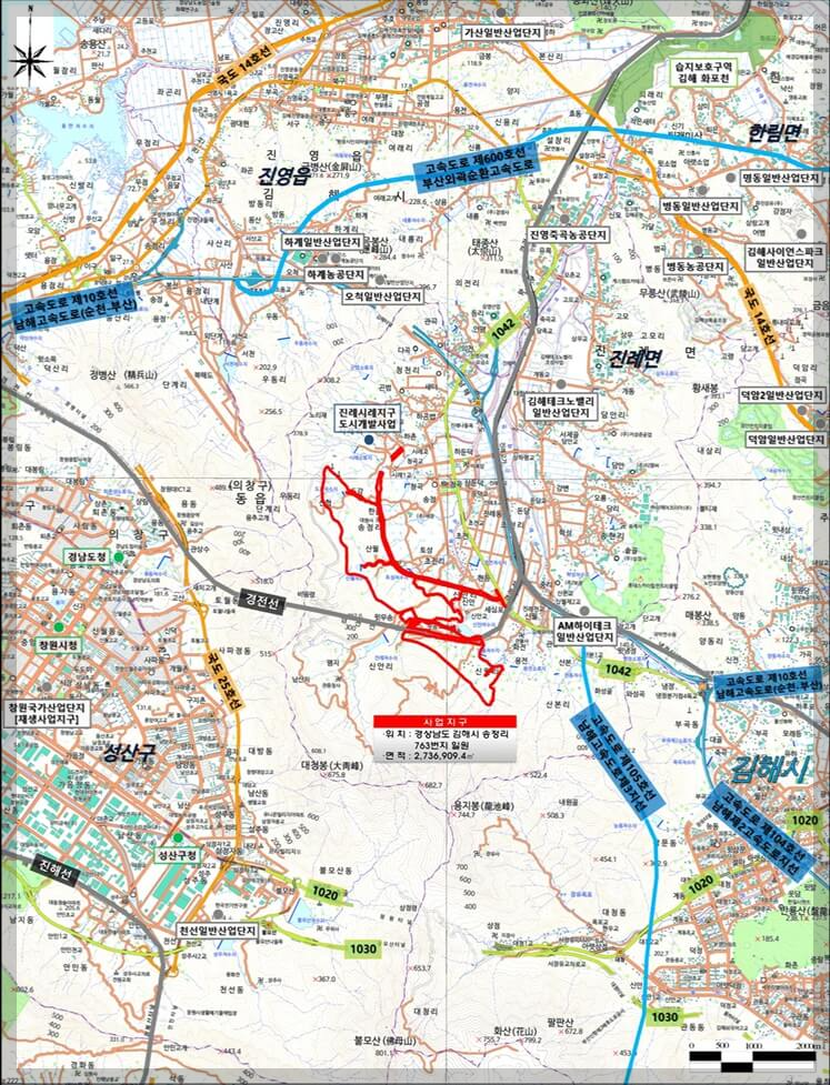 [김해 진례] 김해복합스포츠ㆍ레저시설 조성사업 위치 및 토지이용계획(안)