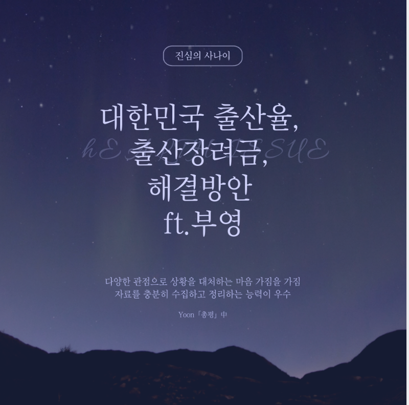 대한민국 출산율, 출산장려금, 해결방안, 부영