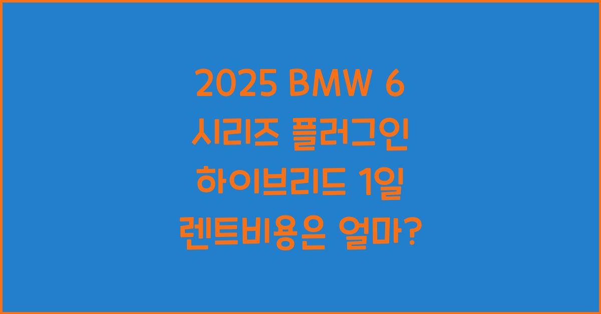 2025 BMW 6 시리즈 플러그인 하이브리드 1일 렌트비용
