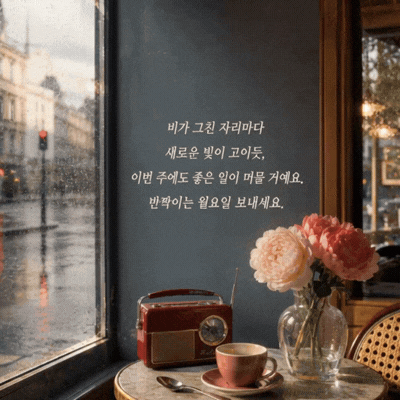 움직이는 월요일 아침 인사말 이미지 움짤 글귀 모음