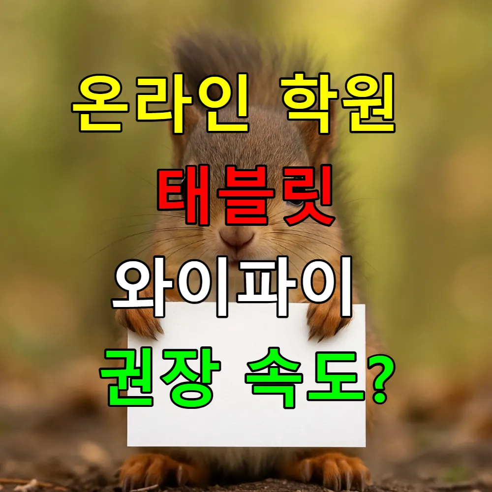 온라인 학원 태블릿 와이파이 속도는 얼마나 필요할까? 📚