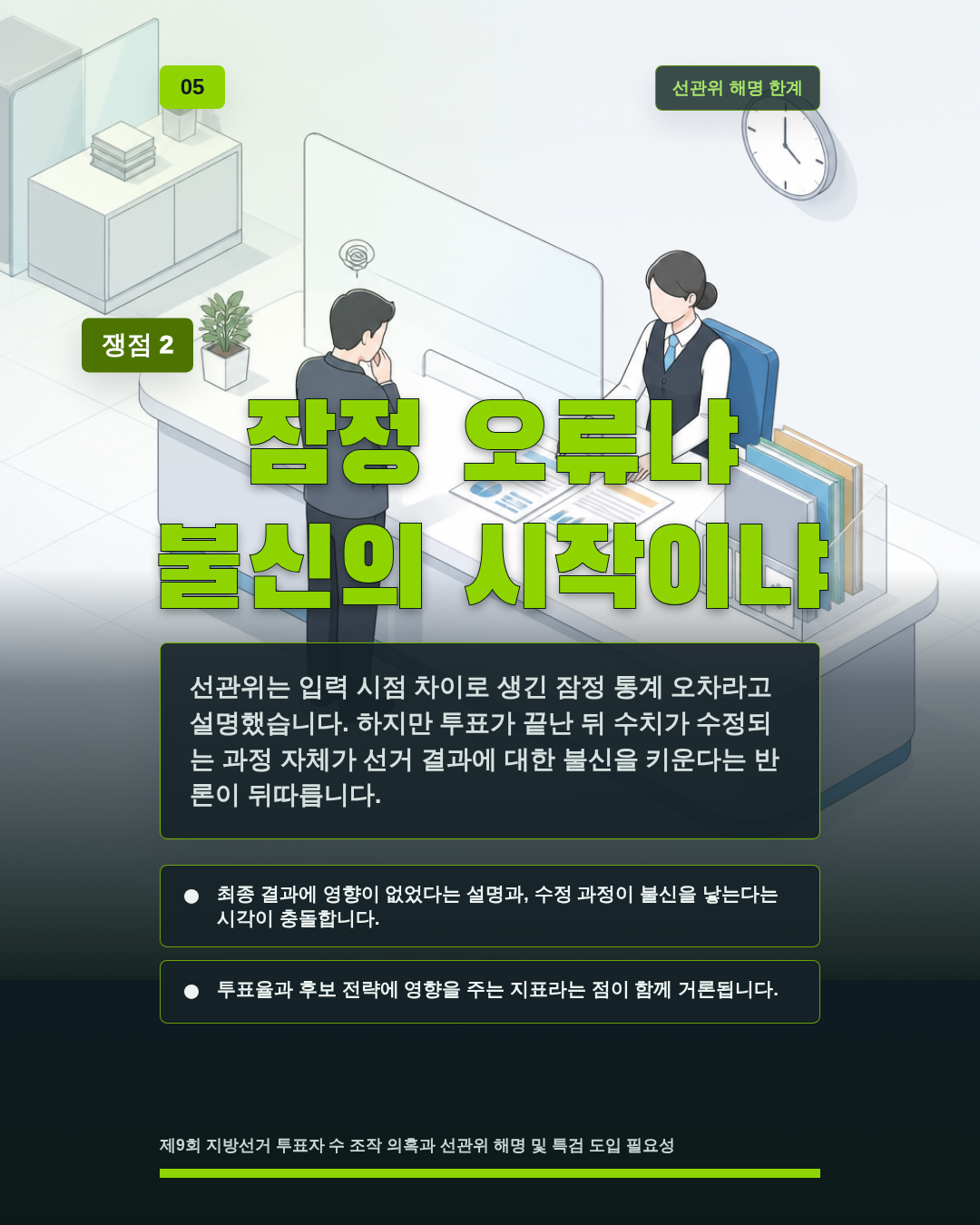 잠정 오류냐 불신의 시작이냐