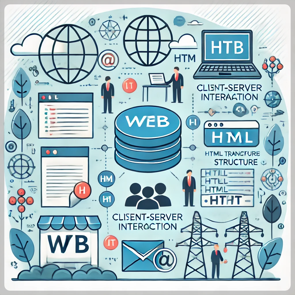 웹 기술의 기본 개념을 설명하는 이미지