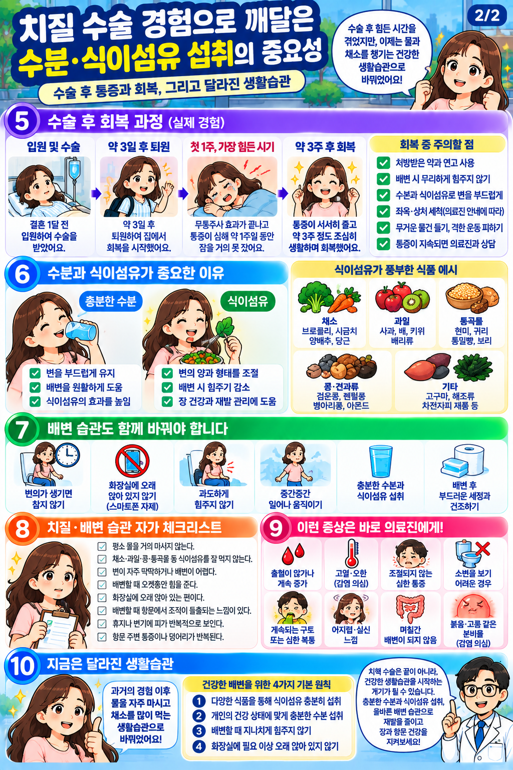 변비 예방과 장 건강 및 배변을 돕는 식이섬유 풍부한 식품 목록