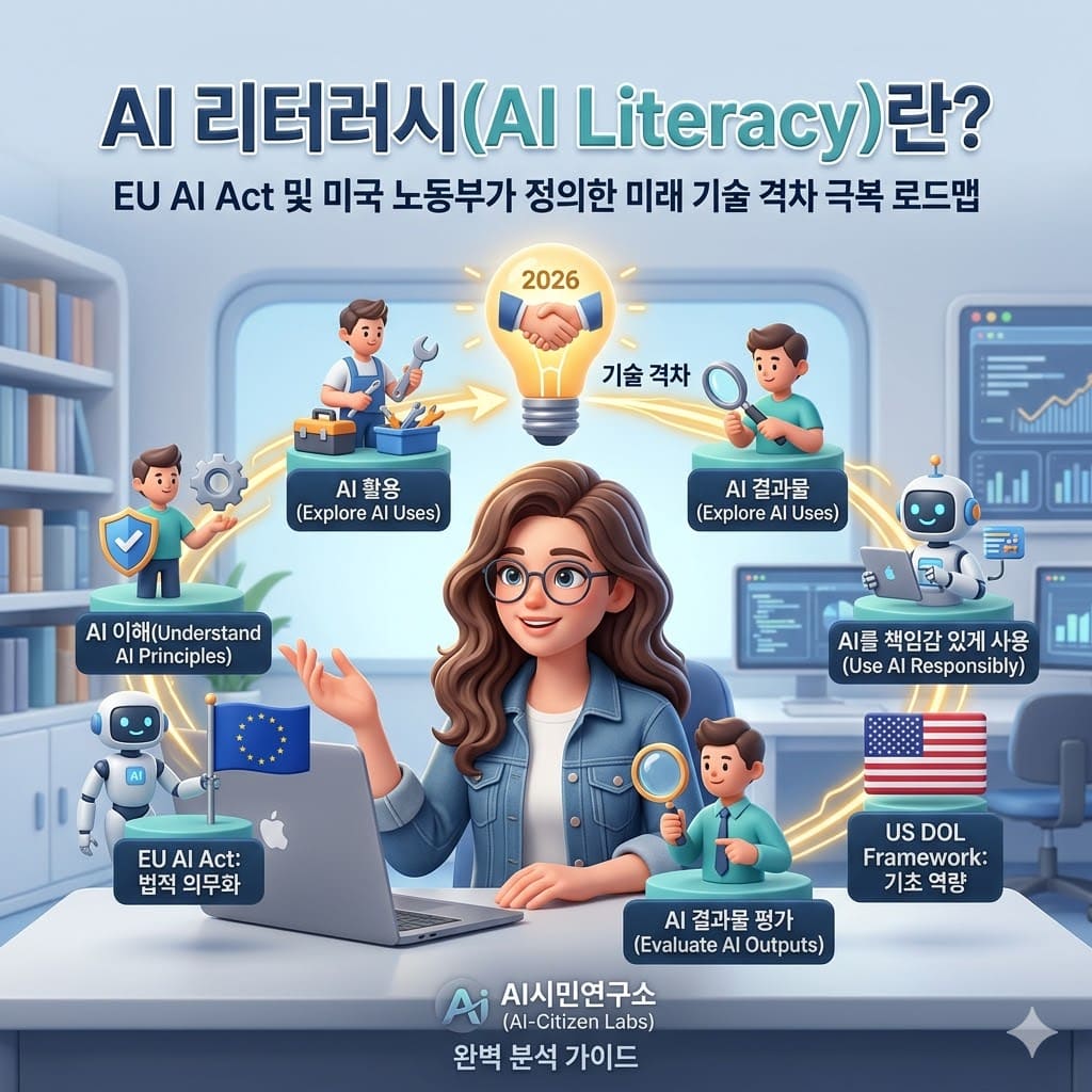 AI 리터러시(AI Literacy)란? EU AI Act 및 미국 노동부가 정의한 미래 기술 격차 극복 로드맵