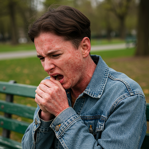 홍역에 감염된 사람