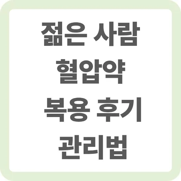 젊은 사람 혈압약 복용 후기 및 관리법 텍스트 안내 이미지