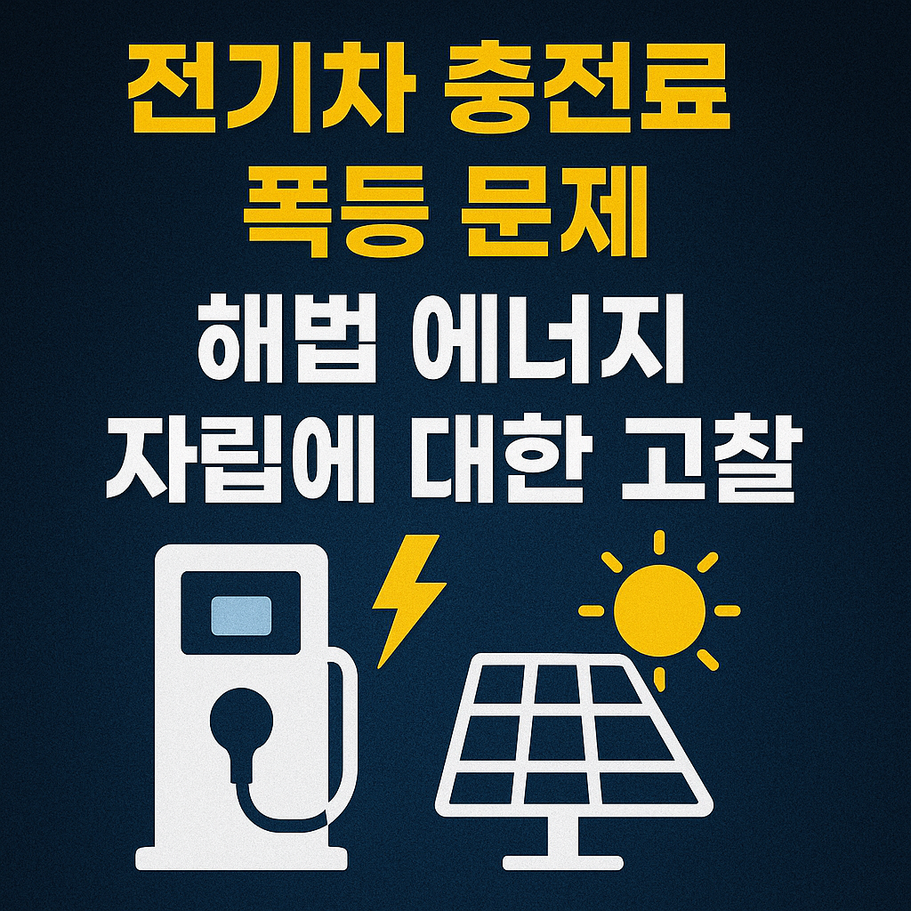 전기차 충전료 폭등 문제 해법 에너지 자립에 대한 고찰