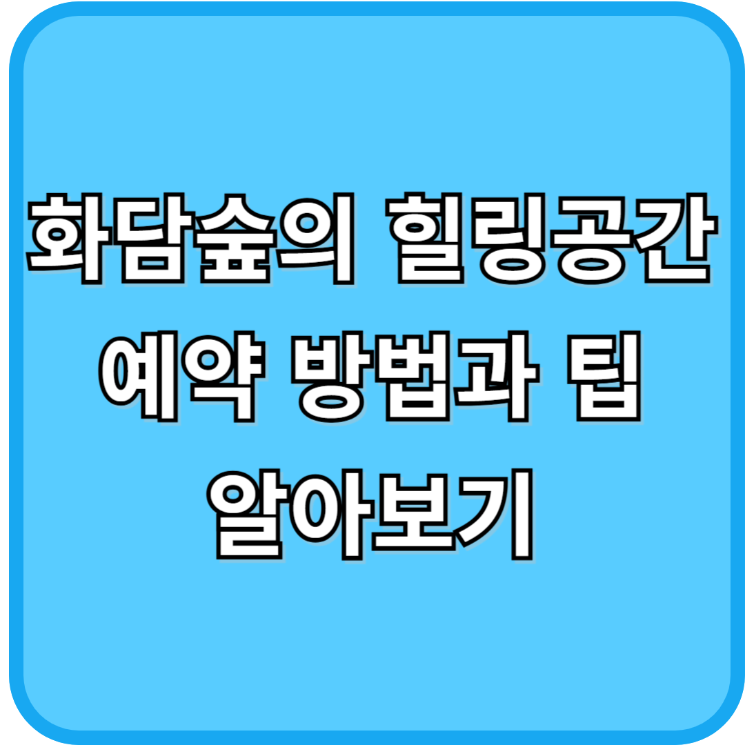 화담숲의 힐링공간 예약 방법과 팁 알아보기