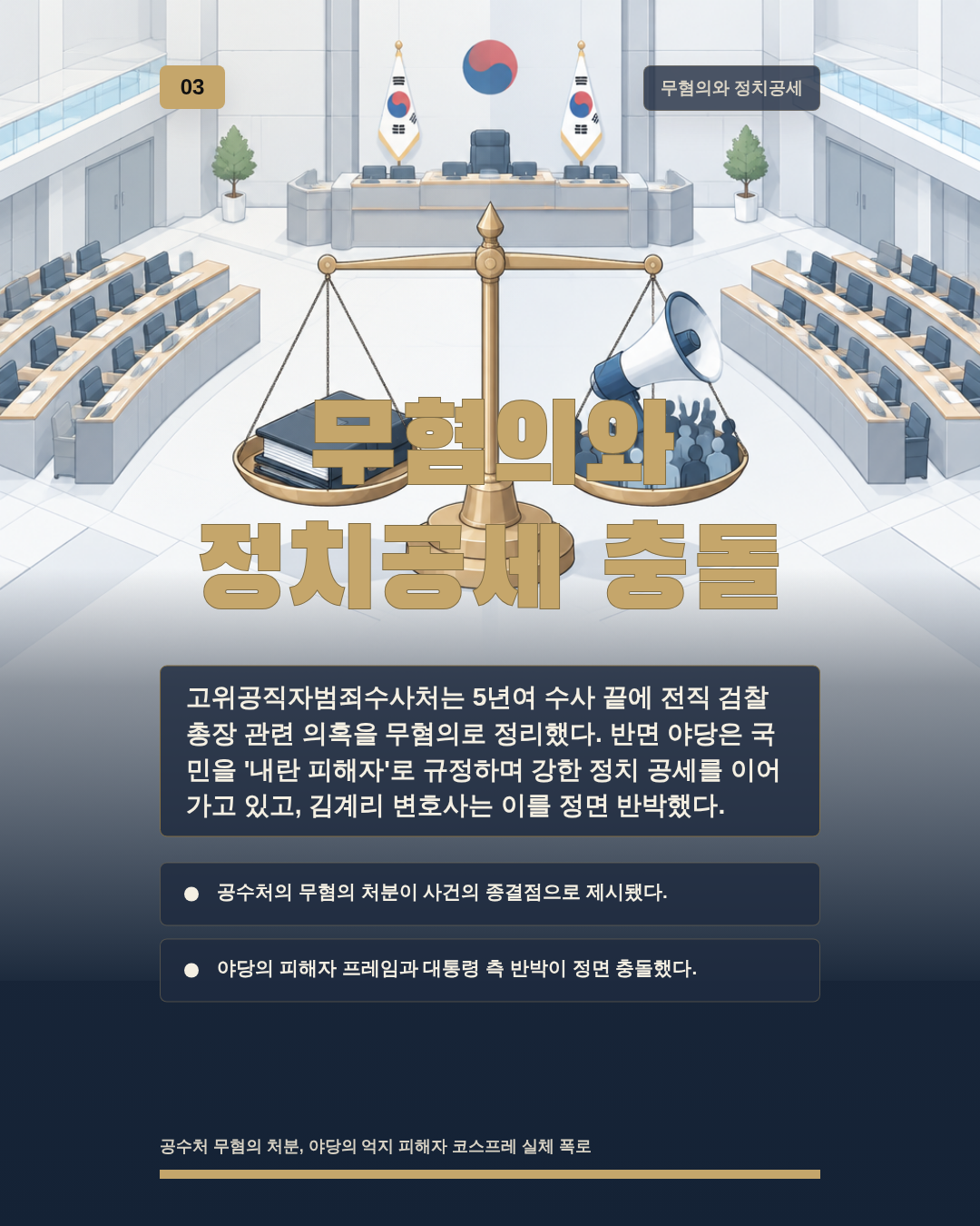 무혐의와 정치공세 충돌