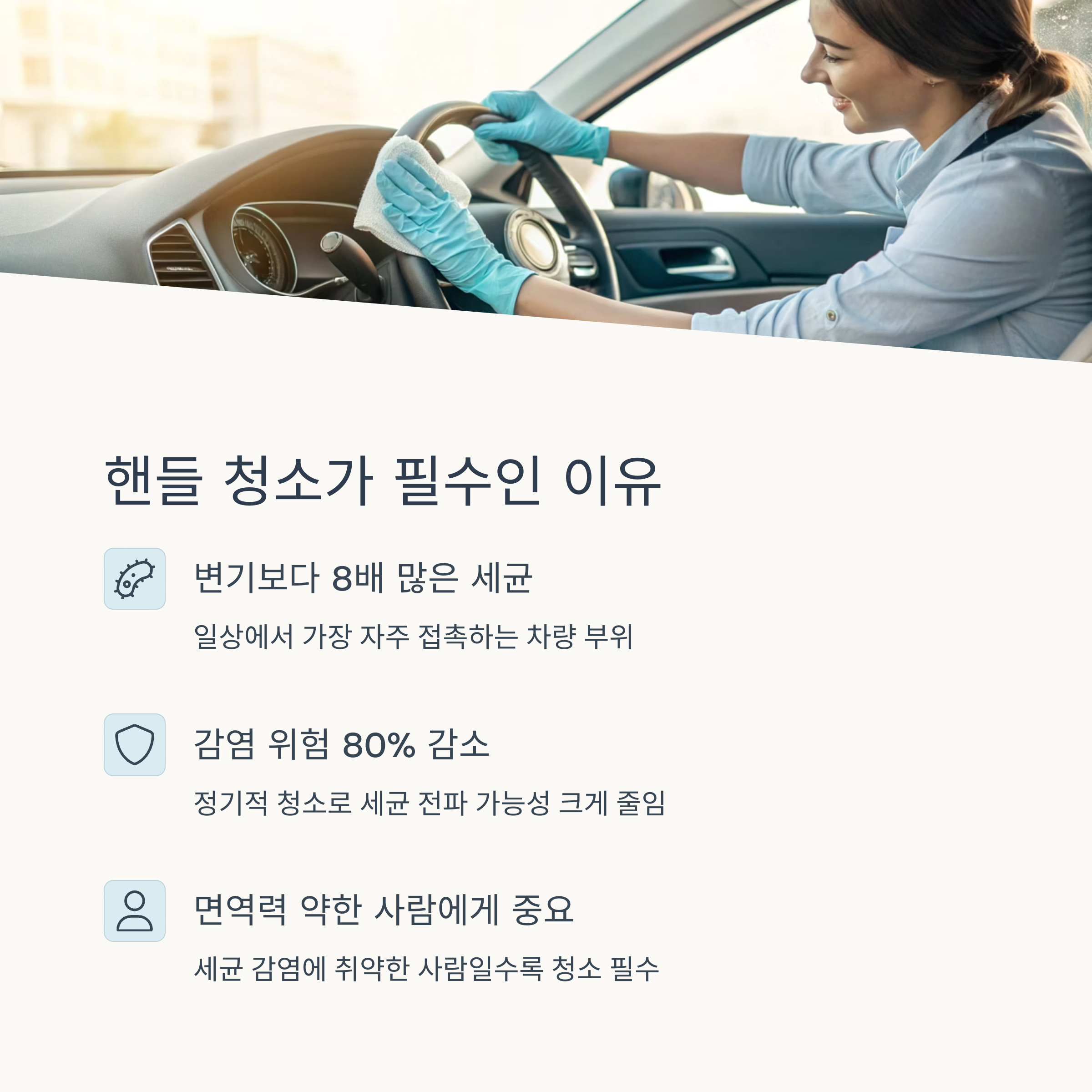 자동차 핸들의 위생 상태와 관리법