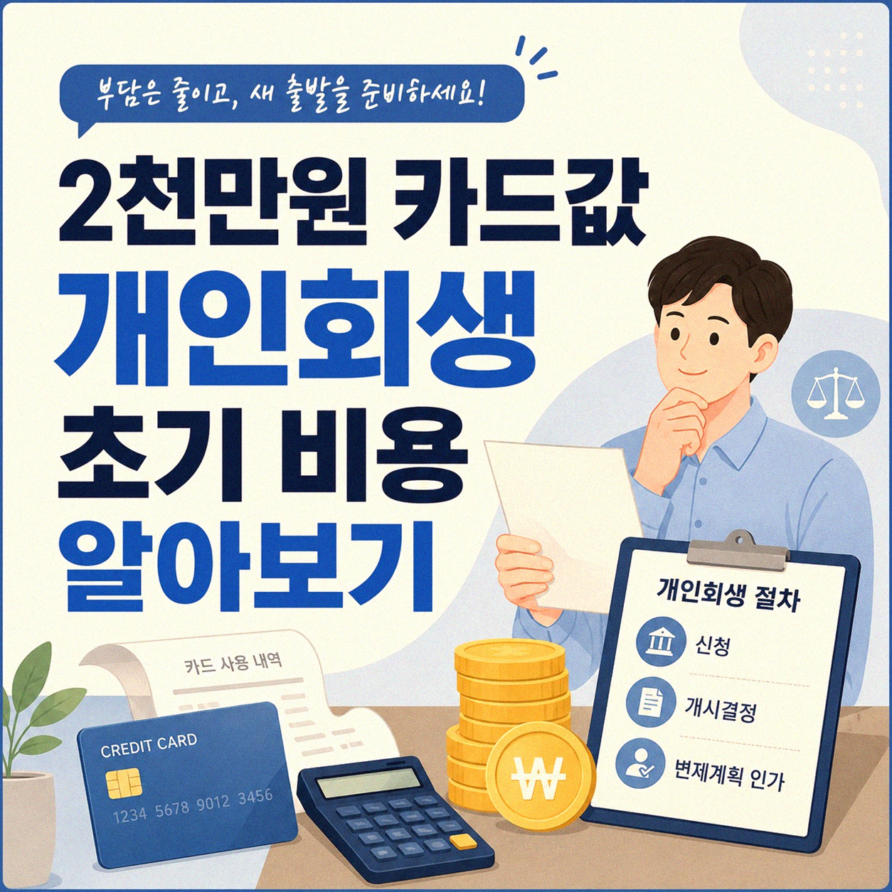 카드값 2000만원 개인회생 할 때 비용은 어느 정도 나올까