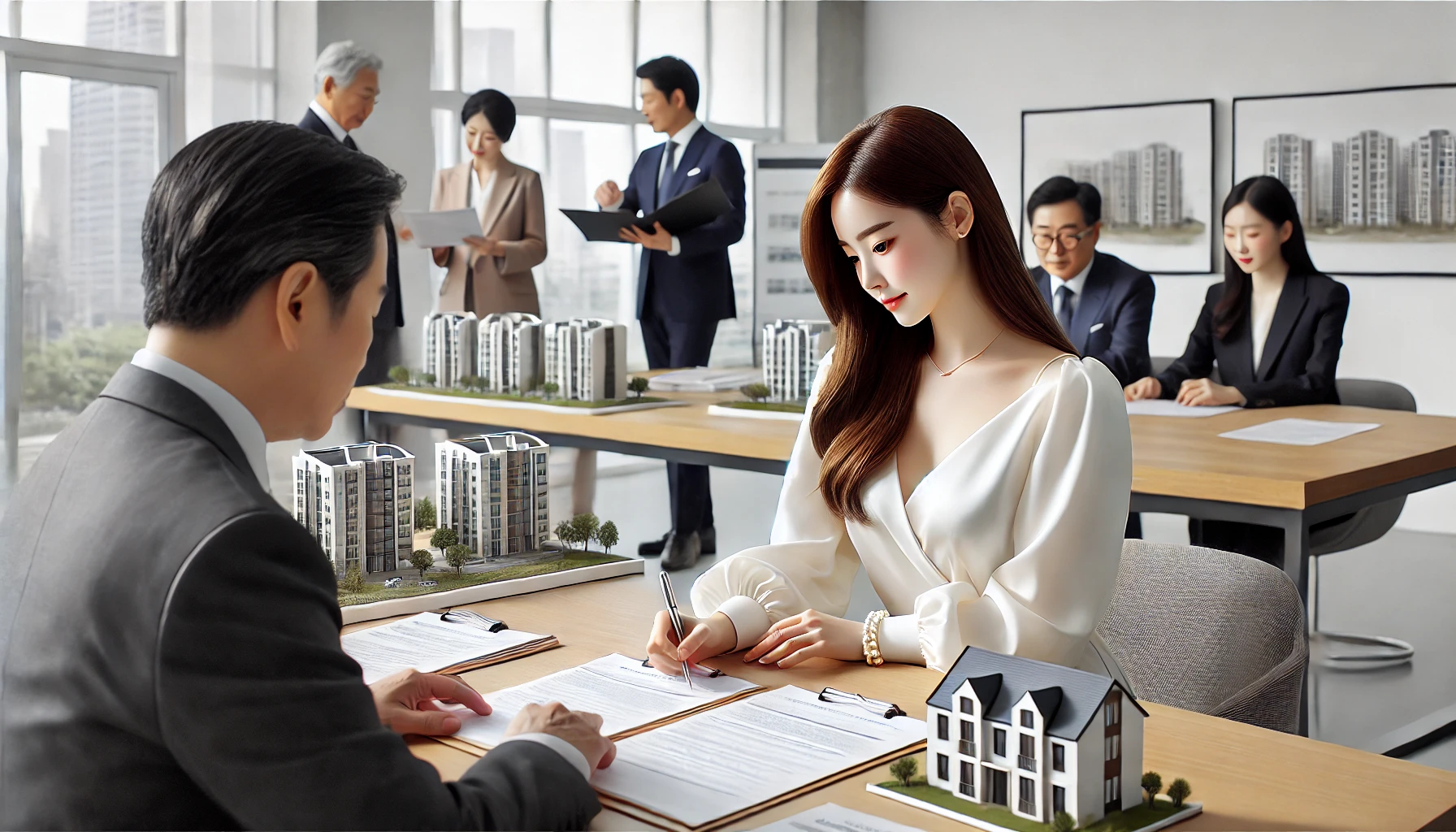 재개발 조합원 분양 신청하는 이미지