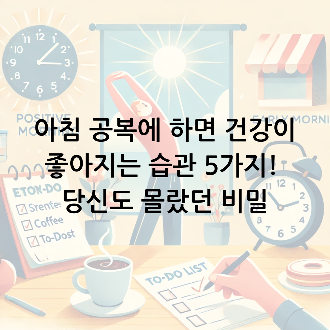 아침 공복에 하면 건강이 좋아지는 습관 5가지! 당신도 몰랐던 비밀