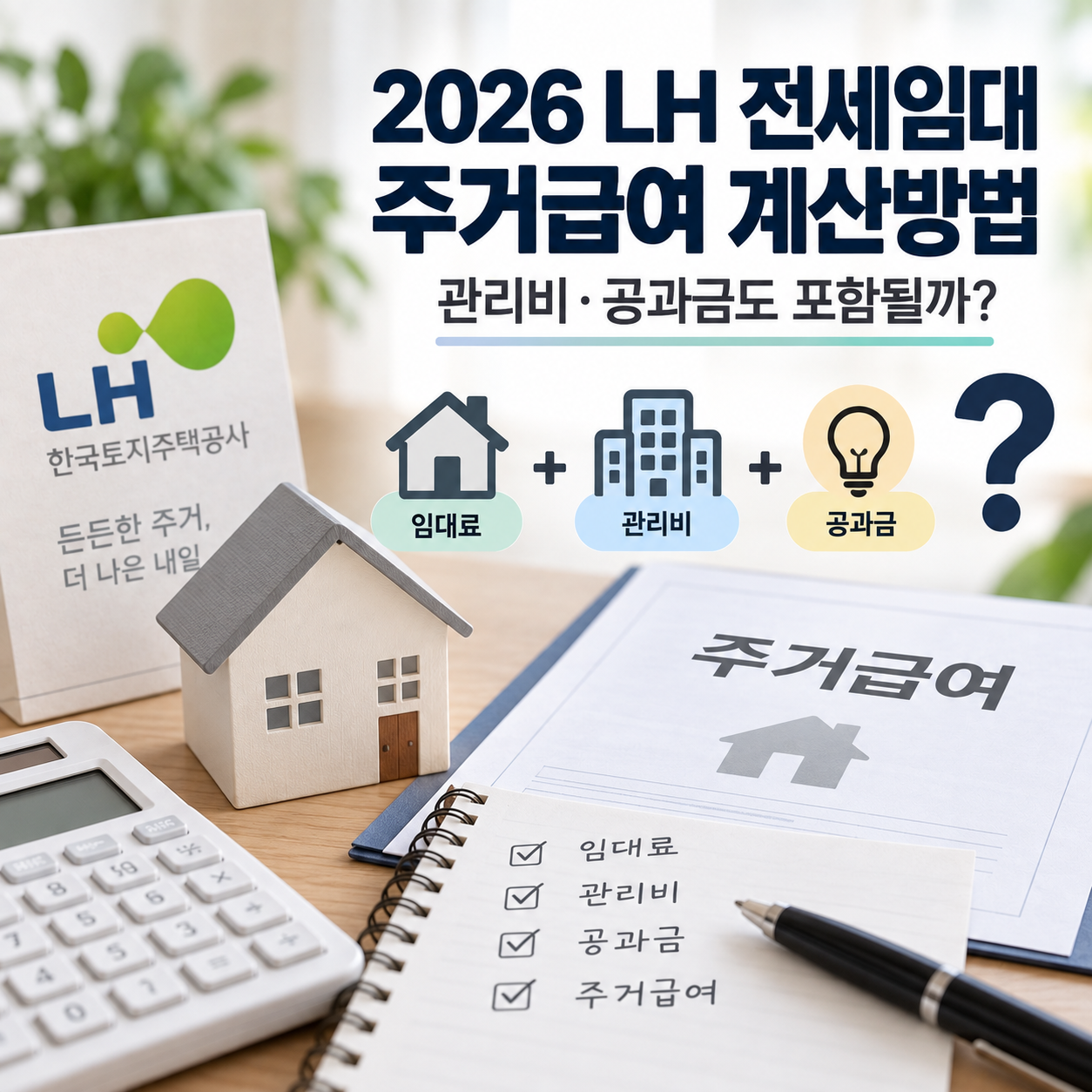 2026 LH 전세임대 주거급여 계산방법 관리비·공과금도 포함될까