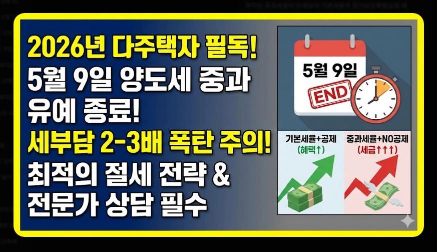 다주택자 기본세율 적용 가이드 [5월 9일 데드라인] 주택 수 산정 및 장특공 활용 전략