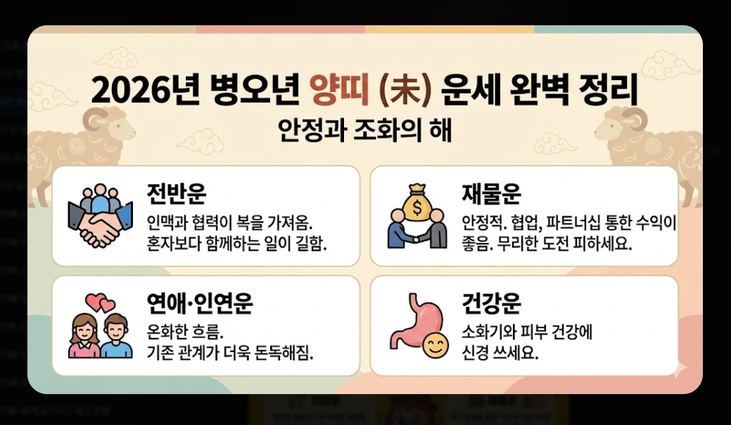 2026년 병오년 새해 운세 완벽 정리