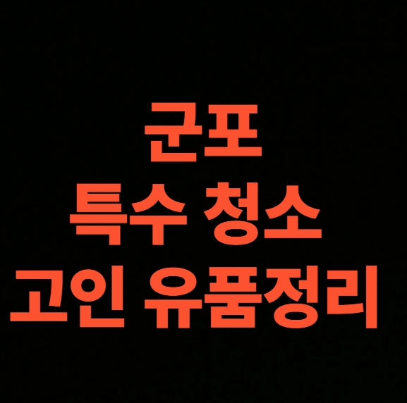 군포 유품정리 업체 일부만 정리 가능할까? 쓰레기집 청소 비용 후기로 확인