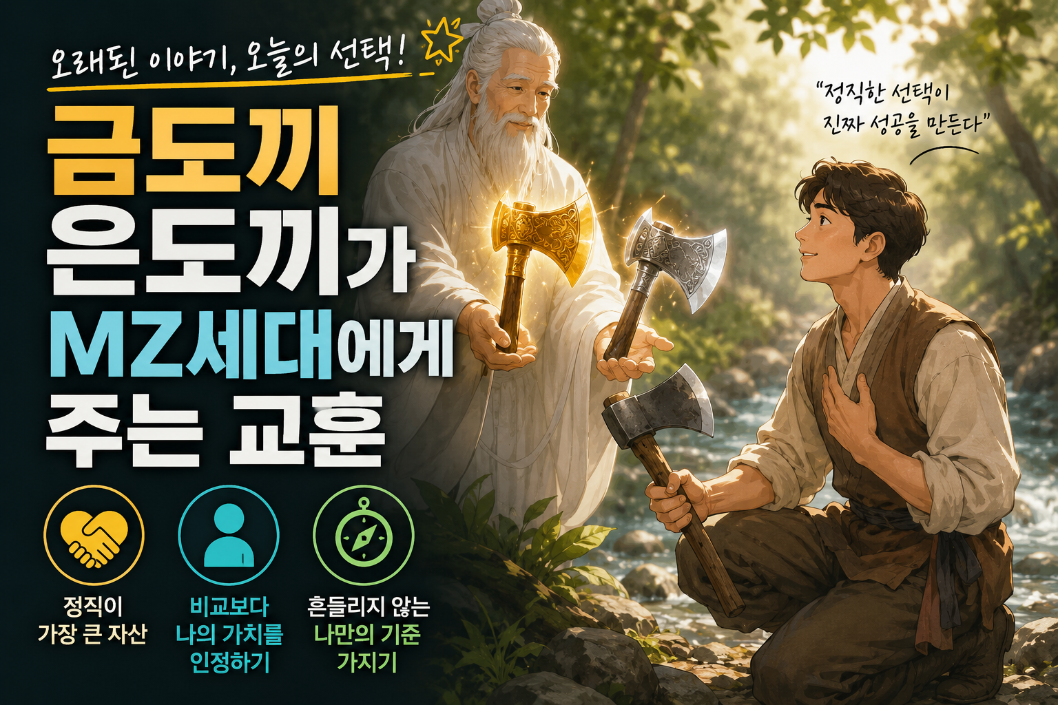 전래동화 금도끼 은도끼가 MZ세대에게 주는 교훈