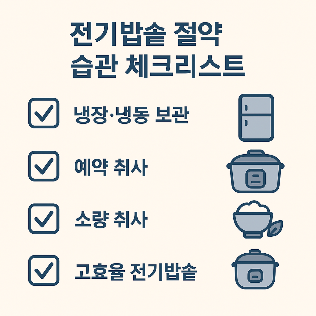 전기밥솥 절약 습관 체크리스트 인포그래픽