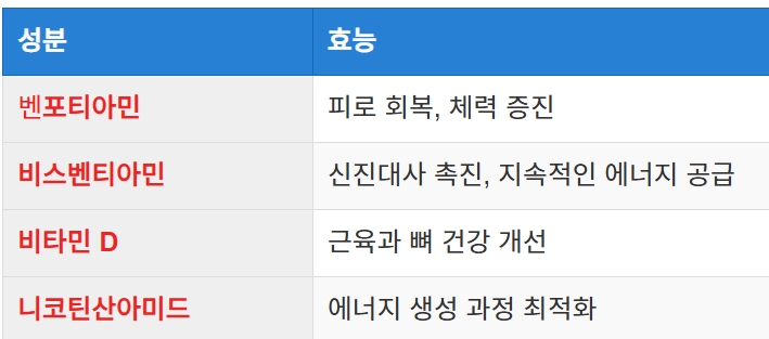 피로 회복과 체력 증진