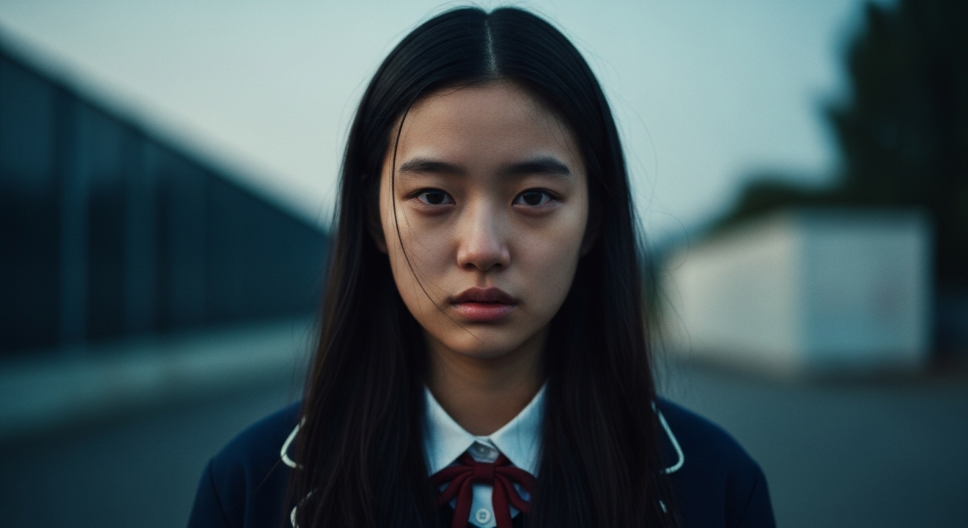 15만 관객을 돌파한 독립영화 '세계의 주인'의 주연 배우 서수빈이 연기한 주인공 주인의 복잡한 감정이 담긴 클로즈업 이미지.