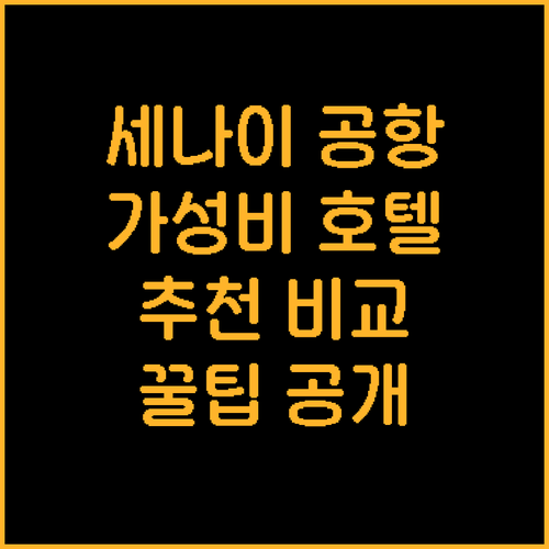 세나이 공항 근처 호텔 추천! 퍼스 ..