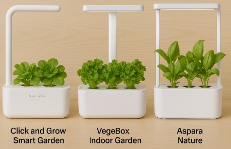 스마트 화분 3종 비교 사진