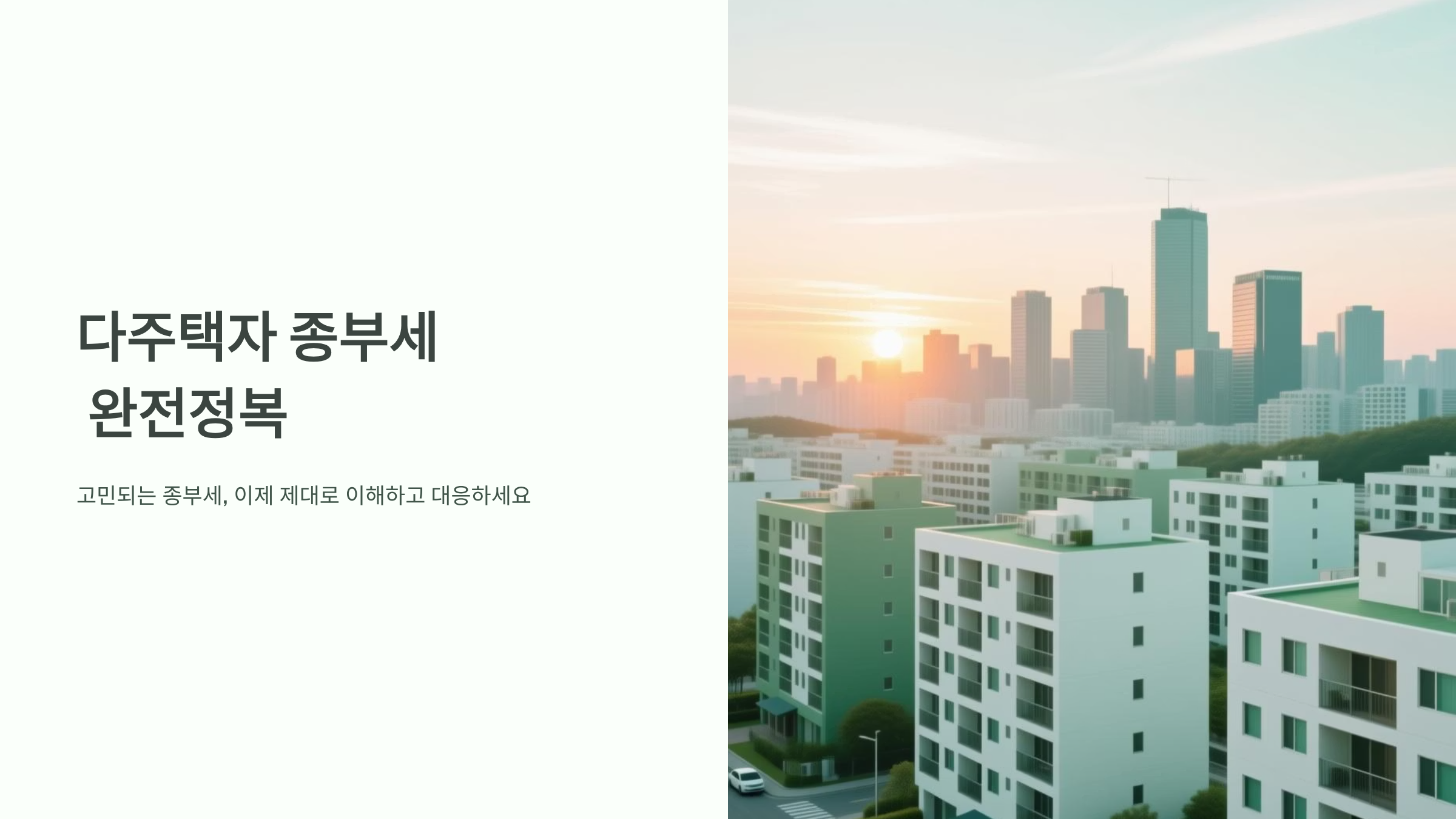 다주택자 종부세 폭탄 피하는 계산법, 2025년 완벽 정리 🏠