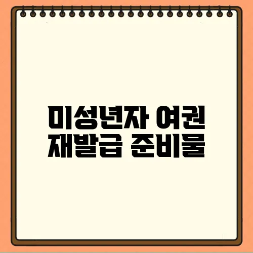 미성년자 여권 재발급 준비물