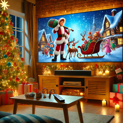 가족 모두가 즐길 수 있는 애니메이션 영화가 재생 중인 화면. 설 연휴에 적합한 어린이 영화 추천.