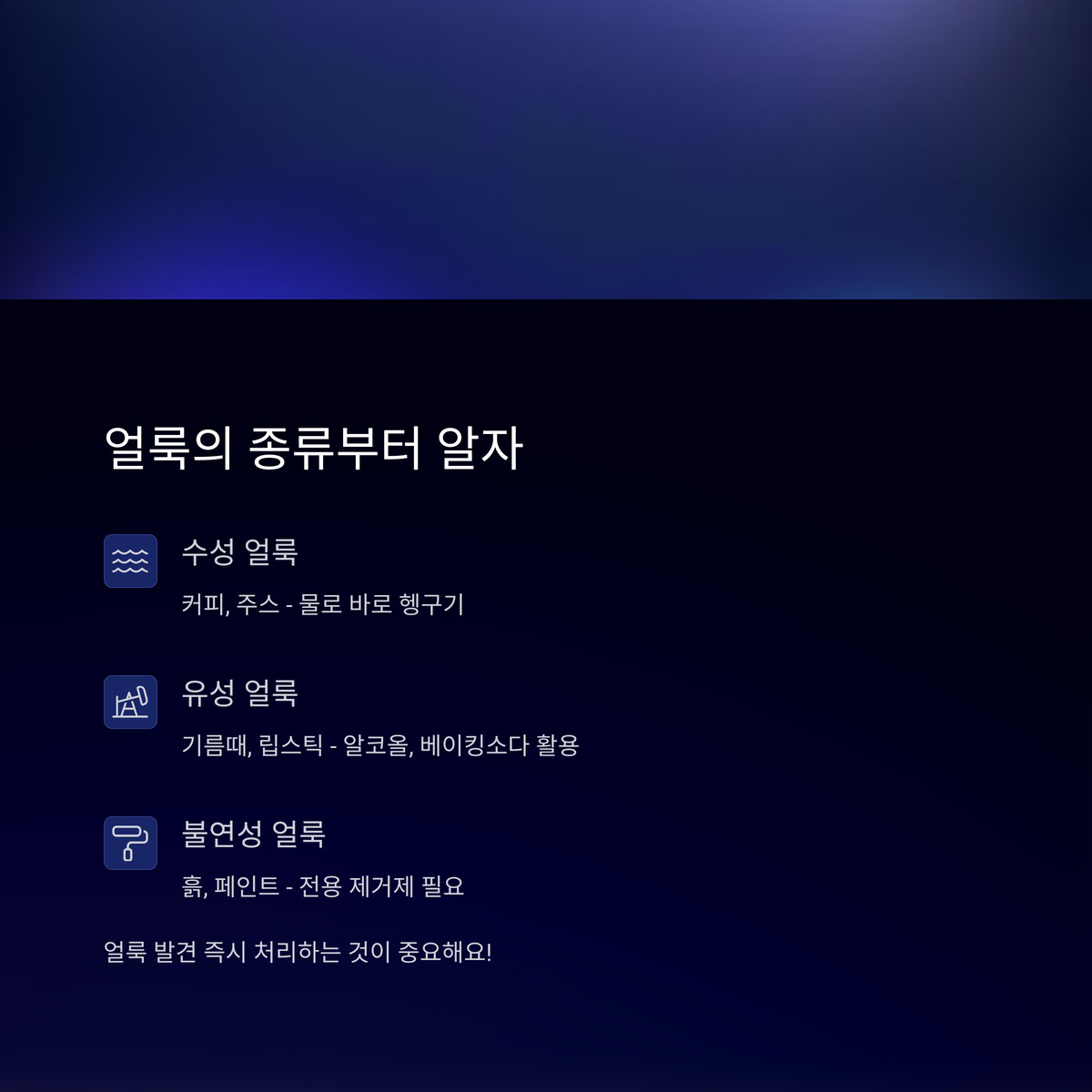 얼룩의 종류, 먼저 알아야 할 첫걸음