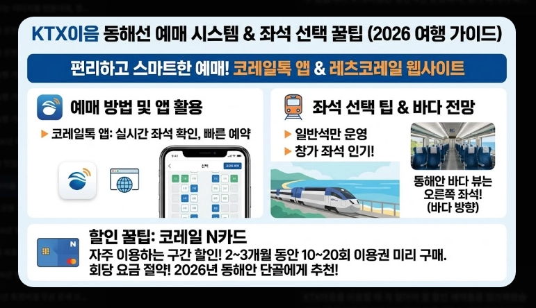 KTX이음 활용법 동해안 기차 여행 꿀팁