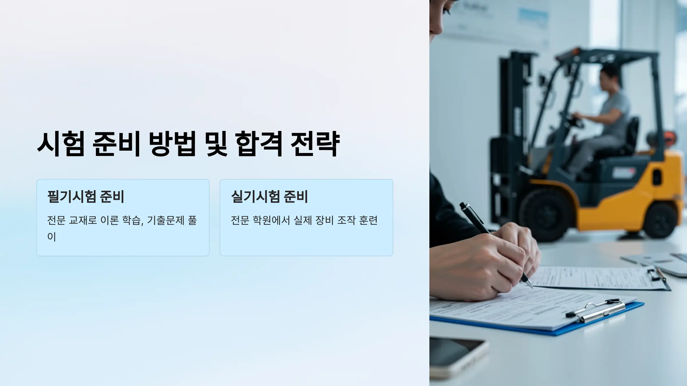 2025 지게차 운전기능사 필기, 실기시험 접수방법, 연봉, 시험 준비물, 응시료, 시험과목
