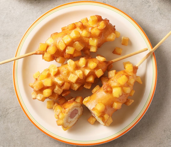 한국의 감자 요리 감자핫도그