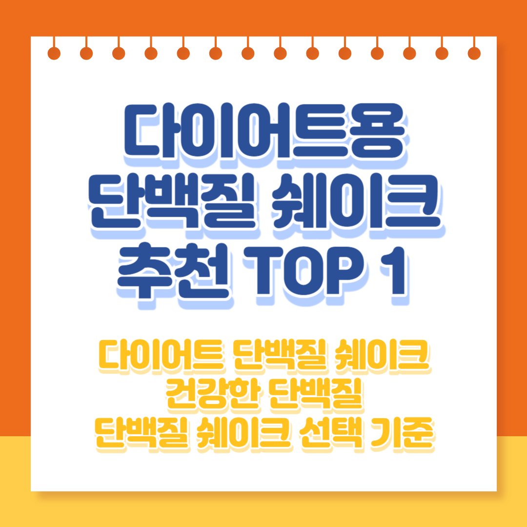 단백질 보충제 추천